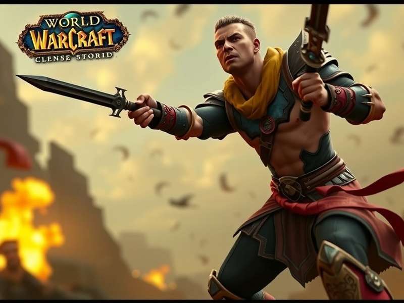 Epic fantasy battle scene with warriors and magic