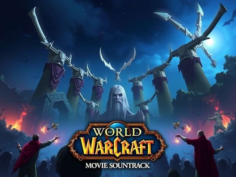 Orchestra performing epic film music with conductor