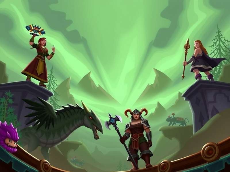 Collage of World of Warcraft playable races including Human, Orc, Night Elf, and Undead