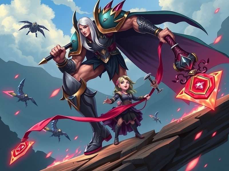 Epic fantasy landscape with mountains and ruins, reminiscent of World of Warcraft zones like Nagrand or the Broken Isles