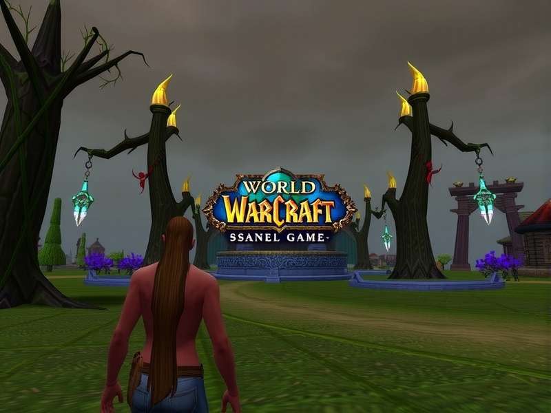 Epic battle scene from World of Warcraft showcasing Alliance and Horde forces clashing