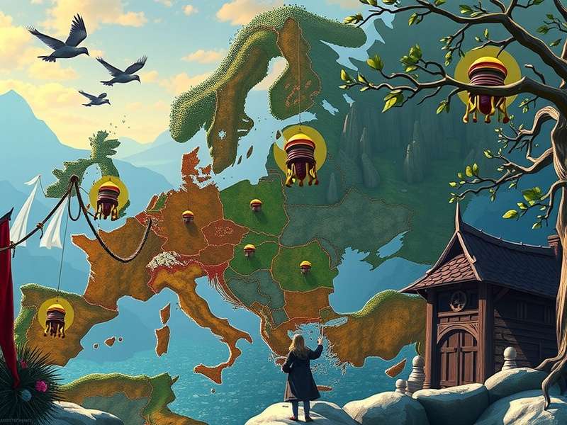 Epic World of Warcraft landscape with characters and castle
