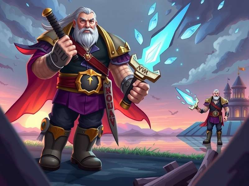 World of Warcraft epic dragon fight scene with warriors and mages in a fantasy landscape