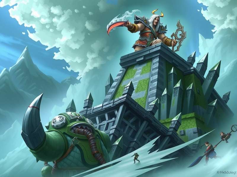 World of Warcraft 2 concept art showing the new Azeroth horizon with iconic fantasy elements
