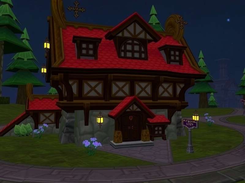World of Warcraft Housing 2025 concept art showing a Night Elf treehouse with glowing runes